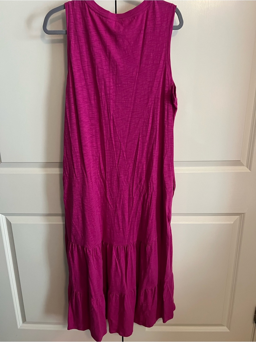 Sleeveless Fuchsia Tiered Maxi Dress